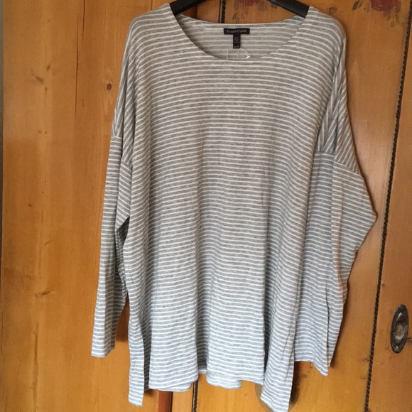 New Eileen Fisher Striped Shirt USA Soft - Picture 2 of 4